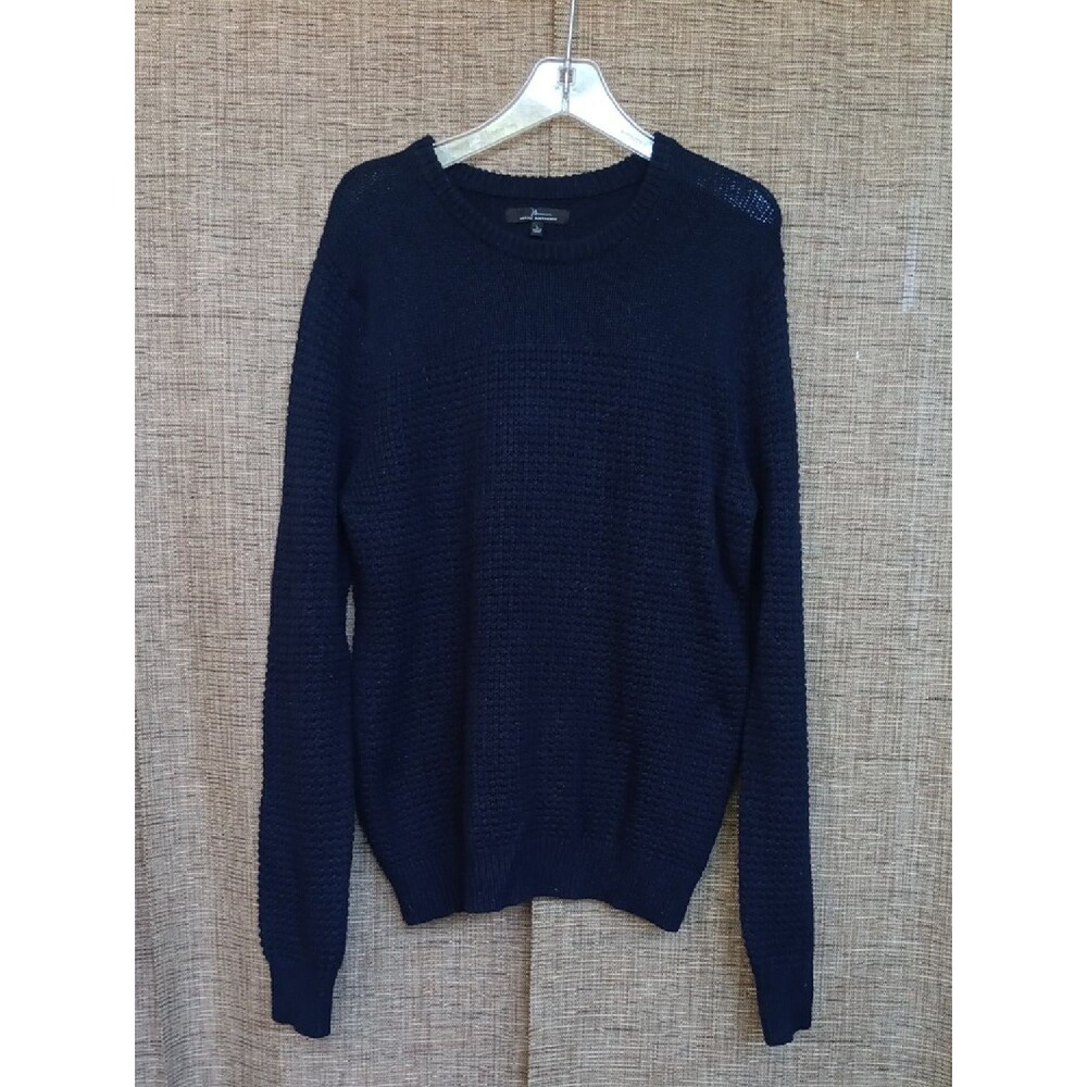 Marc Anthony Navy Crewneck Textured Knit Sweater